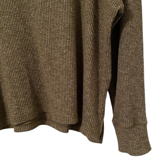 J. Crew Women's Brown Ribbed Cowl Neck‎ Pullover Sweater Size L - Picture 2 of 6